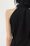 Frill tie-neck blouse