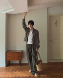 Soven Linen Two-Tuck Banding Pants