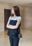 Mully Chiffon Layered Bustier Blouse