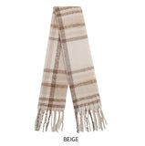 Cloud Embroidery Bold Check Muffler