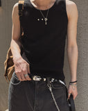 Holdy Ribbed Stud Sleeveless