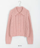 Lesa Cable Crop Collar Cardigan