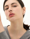 H Edition Silver (M) Matte Volume Hoop Earrings
