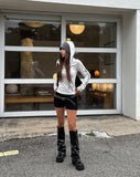 Pinter Grunge Snap Button Slim Hoodie
