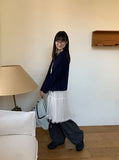 Lornin Tiered Tulle Banding Midi Skirt