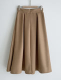 Loreson Wool Pintuck Flare Skirt