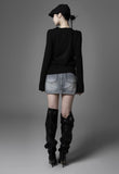 Big eyelet long boots heel