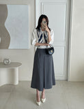 Roadme Slit A-Line Long Skirt