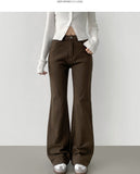 Fall Span Banding Semi Bootcut Cotton Pants