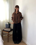 Cyan Suede Punching Collar Pocket Jacket