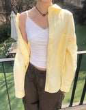 Hakyu Back Button Loose Fit Cotton Shirt