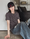 [LAN ARCHIVE] Front Shirring Short Sleeve T-Shirt