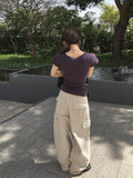 Hael Cotton Cargo Cut Wide Pants