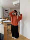 [unisex] Cornmeal Round Color Knit Sweatshirt