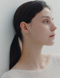 Essence Heart Bezel Tennis One-Touch Earrings