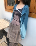 Duane Slub Frill Cardigan