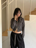 Teener Printed Two-Way Cropped Hood Zip-Up