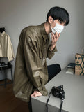Retro Coated Leather Overshirt
