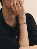 (W) Curve Box Antique Chain Bracelet
