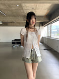 Beto Vintage Washing Denim Shorts