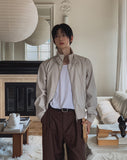 Kanden Belt High-Neck Leather Blouson