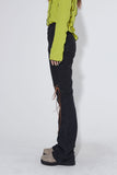 eyelet rope boots-cut denim