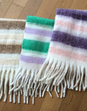 Sand Cashmere Stripe Muffler Scarf