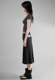 Cutout punching midi skirt
