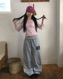 Beaut 89 Lettering Folding Two-Way Wide Banding Training Pants