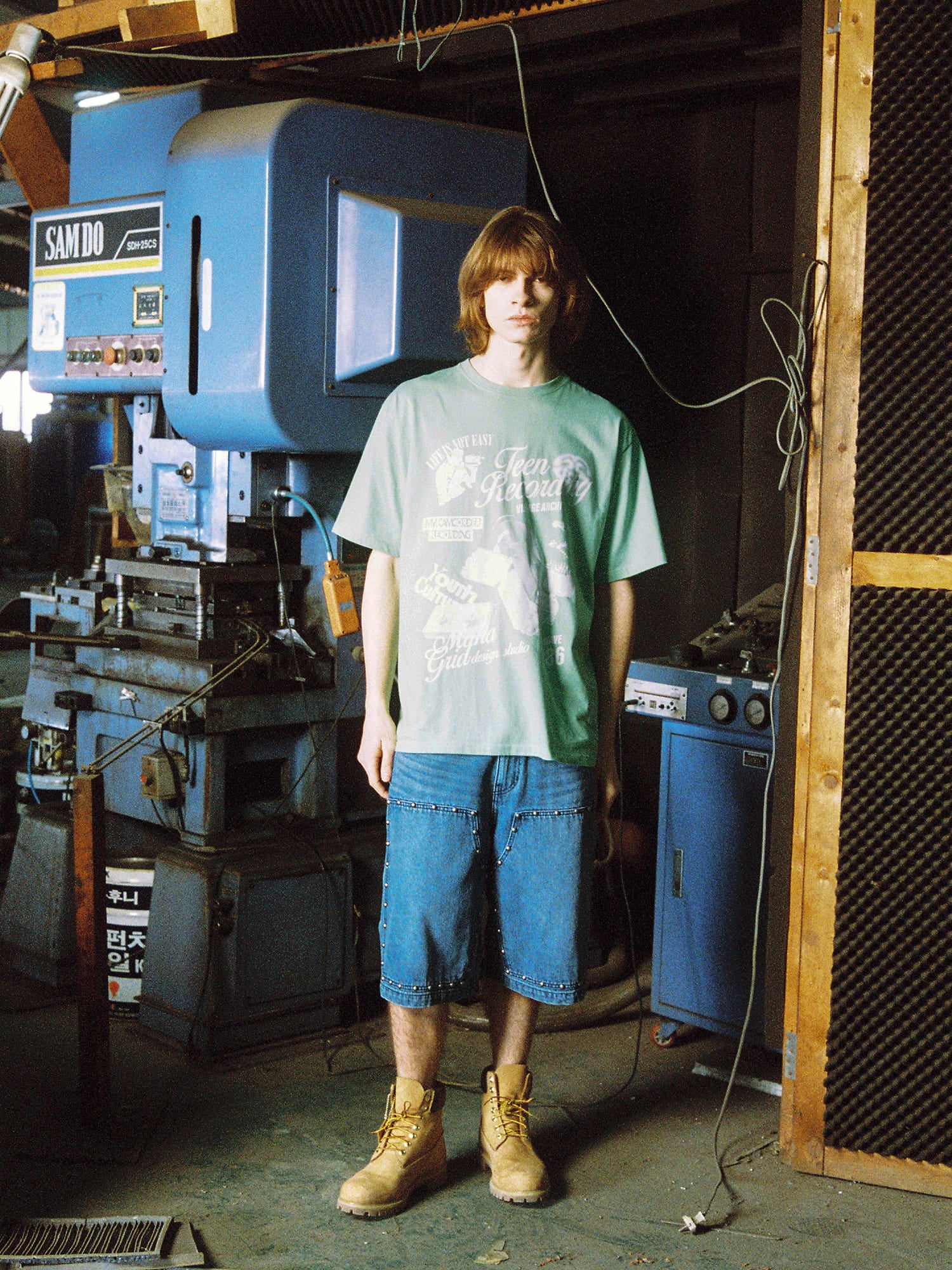 【mahagrid】24SS★ STUD DOUBLE KNEE DENIM SHORT mahagrid/マハグリッド』 STUD DOUBLE KNEE DENIM SHORT
