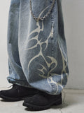 FLAME ARTWORK WIDE DENIM