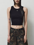(W) CHEST METAL LOGO SLEEVELESS