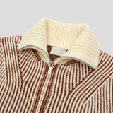Mix Wool High-Neck Knit Zip-up