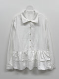 Two-Neck Tiered Frill Blouse