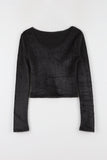 Mohair crop knit top