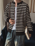 Moment Punching Stripe Knit Cardigan