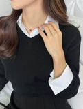 Yonid V-neck plain knit