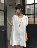 Muse Lace V-Neck Over Fit Layered Mini One Piece