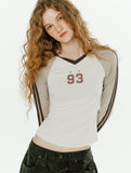 W Track Line V-Neck Long Sleeve