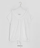 Mimur V-neck Dot Layered Off-shoulder Tee