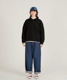Solid Loose Collar Sweatshirt