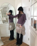 Beltic Dot Ribbon Off-Shoulder T-Shirt