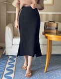 Wender Basic Slit Mermaid Banding Skirt
