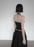 Ar Cowl Neck Halter Tube Top