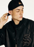 Studio Leather Varsity Jacket