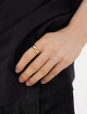 Champagne Full Moon Silver Clean Ring