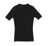 Flower Dot Embroidery Short Sleeve Knit Collar Tee