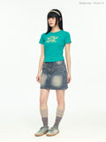W Denim Mini Skirt