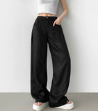 Summer Tencel Cooling Hem Snap Tick Long Wide Cotton Pants