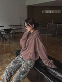 Belina pigment semi-crop hoodie